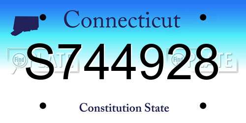 S744928 Connecticut License Plate