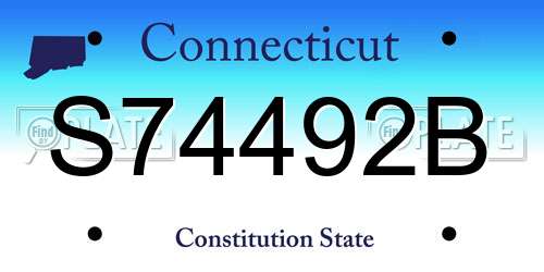 S74492B Connecticut License Plate
