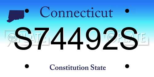 S74492S Connecticut License Plate