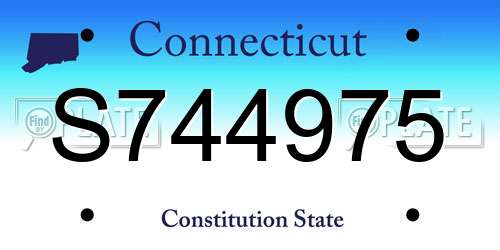 S744975 Connecticut License Plate