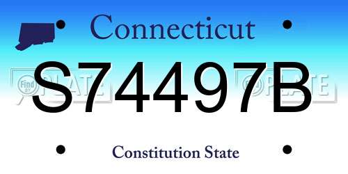 S74497B Connecticut License Plate