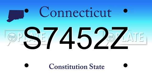 S7452Z Connecticut License Plate