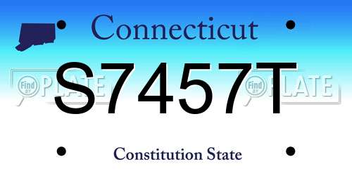 S7457T Connecticut License Plate