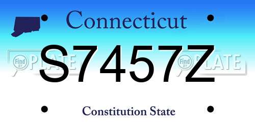 S7457Z Connecticut License Plate