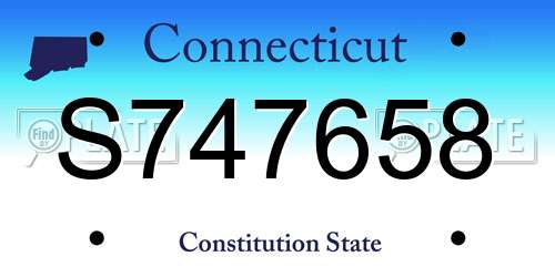 S747658 Connecticut License Plate