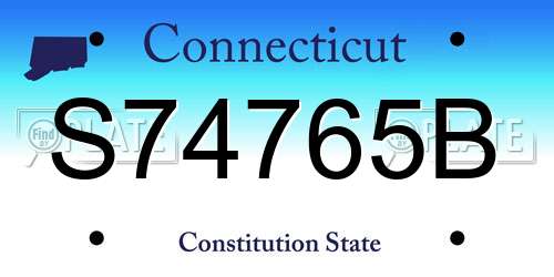 S74765B Connecticut License Plate