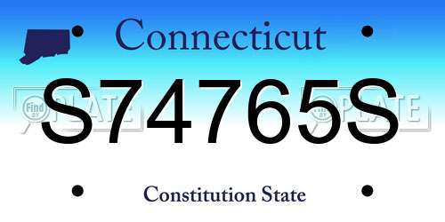 S74765S Connecticut License Plate