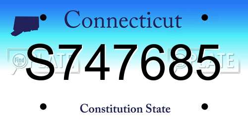 S747685 Connecticut License Plate