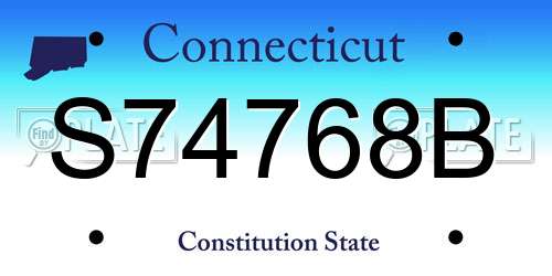S74768B Connecticut License Plate