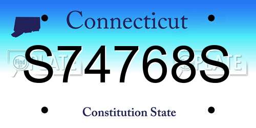 S74768S Connecticut License Plate