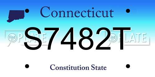 S7482T Connecticut License Plate