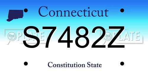S7482Z Connecticut License Plate