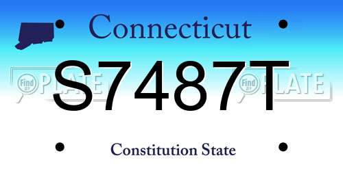 S7487T Connecticut License Plate