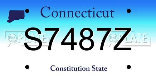 S7487Z Connecticut License Plate