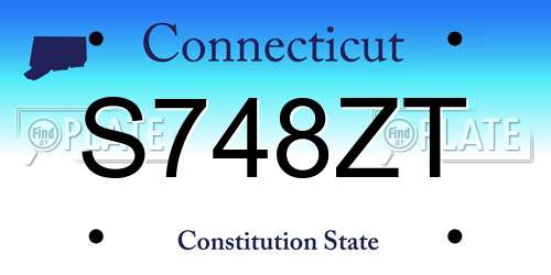 S748ZT Connecticut License Plate