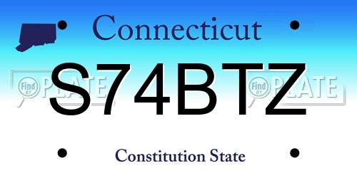 S74BTZ Connecticut License Plate