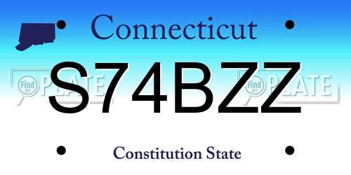 S74BZZ Connecticut License Plate