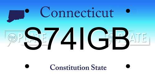 S74IGB Connecticut License Plate