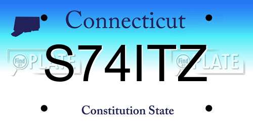 S74ITZ Connecticut License Plate