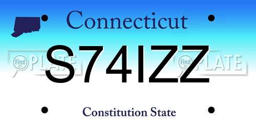 S74IZZ Connecticut License Plate