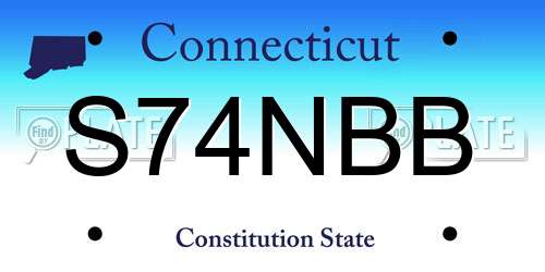 S74NBB Connecticut License Plate