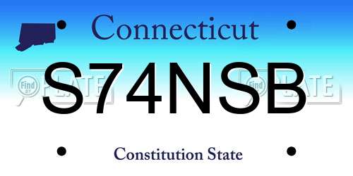 S74NSB Connecticut License Plate