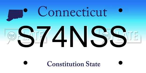 S74NSS Connecticut License Plate