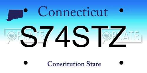 S74STZ Connecticut License Plate