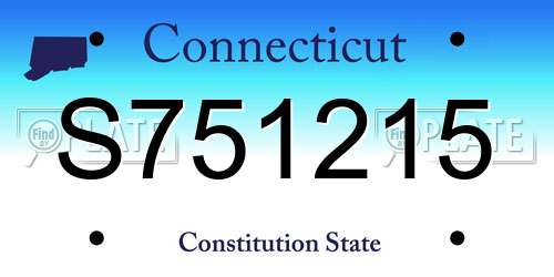 S751215 Connecticut License Plate