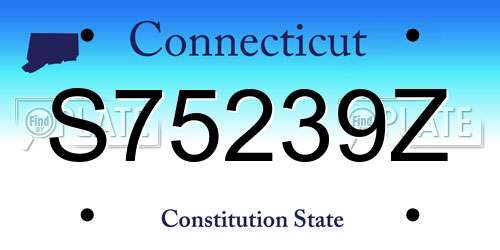 S75239Z Connecticut License Plate