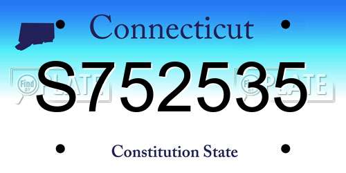 S752535 Connecticut License Plate