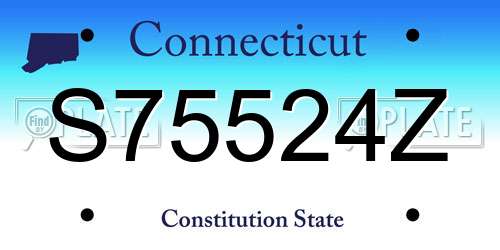 S75524Z Connecticut License Plate