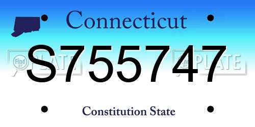 S755747 Connecticut License Plate