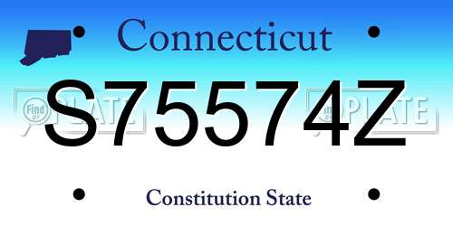 S75574Z Connecticut License Plate