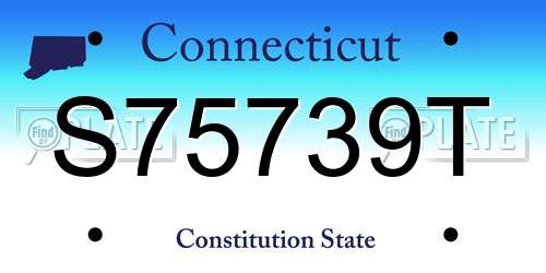 S75739T Connecticut License Plate