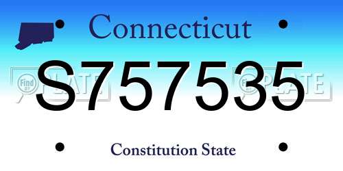 S757535 Connecticut License Plate