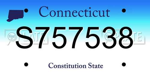 S757538 Connecticut License Plate