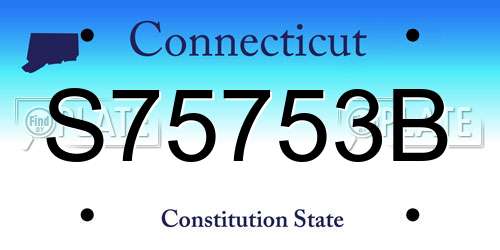S75753B Connecticut License Plate