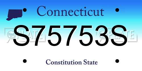 S75753S Connecticut License Plate