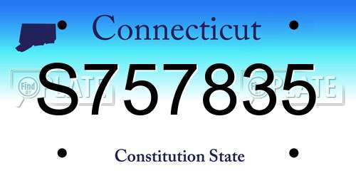 S757835 Connecticut License Plate
