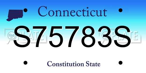 S75783S Connecticut License Plate