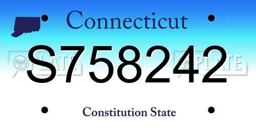 S758242 Connecticut License Plate