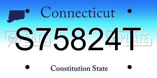 S75824T Connecticut License Plate