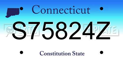S75824Z Connecticut License Plate