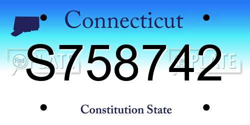 S758742 Connecticut License Plate