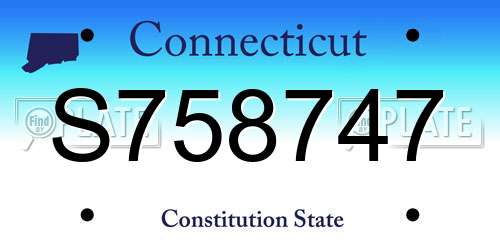 S758747 Connecticut License Plate