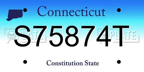 S75874T Connecticut License Plate