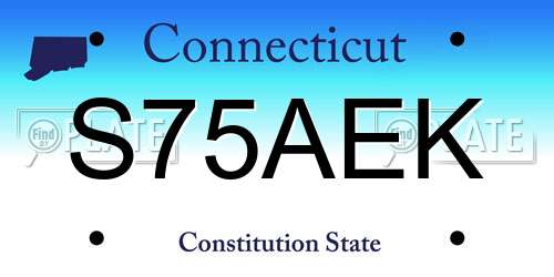 S75AEK Connecticut License Plate