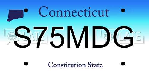 S75MDG Connecticut License Plate