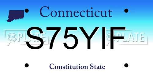 S75YIF Connecticut License Plate
